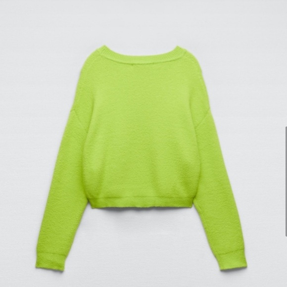 Zara SOFT TOUCH CROPPED KNIT SWEATER - Picture 4 of 5